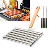 KAYCROWN Hot Dog Roller front view with wooden handle