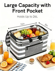 KEFOMOL picnic basket open with food inside