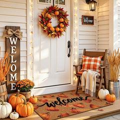 Kelarea Fall Pumpkin Door Mat side view