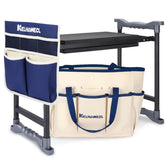 KELHOMECL Garden Kneeler and Seat front view in beige and blue