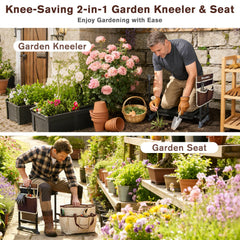KELHOMECL Garden Kneeler and Seat side view showing ergonomic design