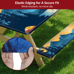 KENOBEE picnic table cover protecting outdoor table