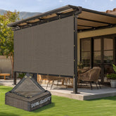 Kesfitt 6x8FT sun shade cloth in brown, front view