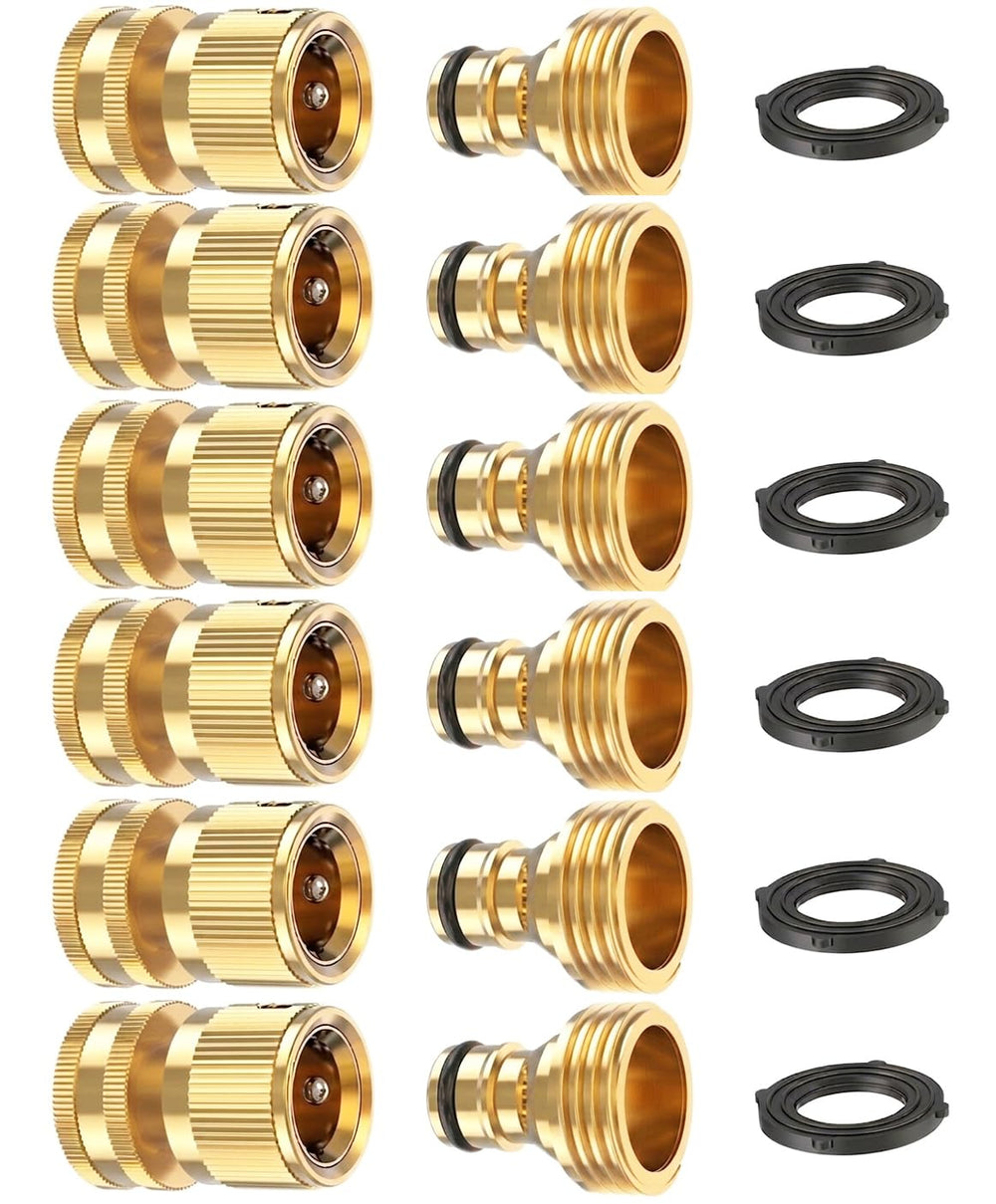 Kesfitt Garden Hose Quick Connect Kit featuring solid brass connectors