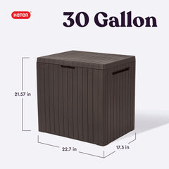 Keter City Deck Box interior dimensions showing storage space