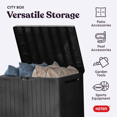 Keter City Storage Box as a patio side table