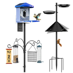 KFM Bird Feeder Pole 92 inch black model front view