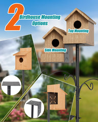 KFM Bird Feeder Pole in garden setting with birds