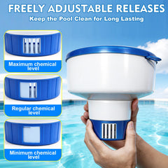 KGC Floating Chlorine Tablet Dispenser in a swimming pool