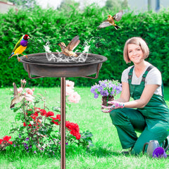 KHayRovies Metal Bird Bath in garden setting