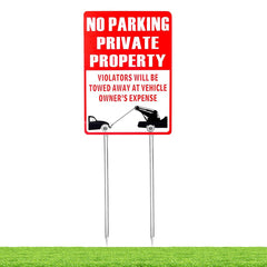 Kichwit No Parking Private Property Sign front view