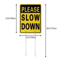 Kichwit Slow Down Sign showing double-sided design