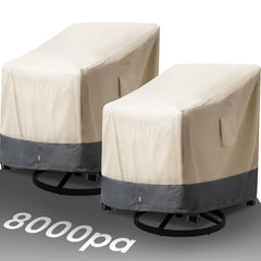 Kikcoin outdoor chair cover beige with grey, front view