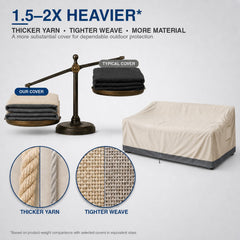 Kikcoin Outdoor Couch Cover adjustable straps for secure fit