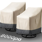 Kikcoin patio chair cover beige with grey front view
