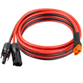 Kimbluth 10FT Solar XT60i Extension Cable front view with connectors