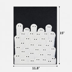Kindlivery Halloween Ghost Wall Art displayed on a mantel