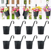 KINGLAKE 10 Pcs Metal Iron Hanging Flower Pots with hooks