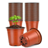 KINGLAKE 4-inch red plastic nursery pots front view
