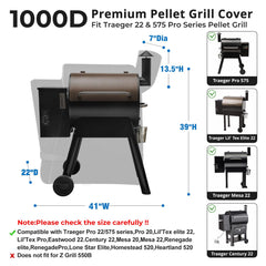 Kingly Pellet Grill Cover side view with zipper