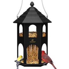 Kingsyard Metal Bird Feeder front view with circular perch