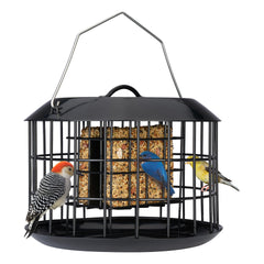 Kingsyard Squirrel Proof Suet Feeder front view, black metal
