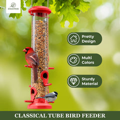 Kingsyard Tube Bird Feeder side view with feeding ports