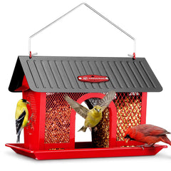 Kingsyard Wild Bird Feeder red metal front view