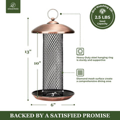 Kingsyard Wild Bird Feeder weatherproof lid with hook