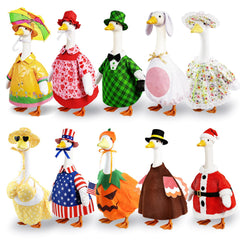 Kinhzrude 10 Set Porch Goose Outfits for 23 inch lawn goose statue