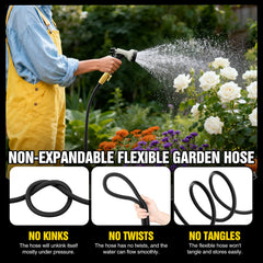 Kink-free design of Yetogib garden hose in use