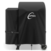 Kipiea 600D Pellet Grill Cover front view, black