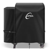 Kipiea 600D Pellet Grill Cover front view, black fabric