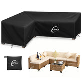 Kipiea L-Shape Patio Furniture Cover black model front view