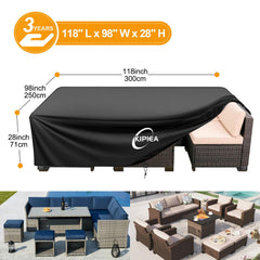 Kipiea Outdoor Furniture Cover side view with adjustable drawstrings