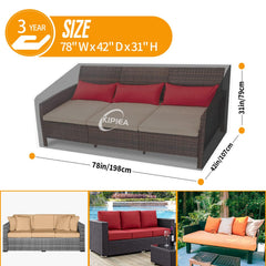 Kipiea Patio Sofa Cover rear view with adjustable drawstrings