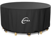 Kipiea Round Patio Table Cover black front view