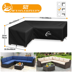 Kipiea sectional sofa cover showing waterproof feature close-up