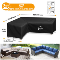 Kipiea Sectional Sofa Cover with adjustable drawstrings and buckles