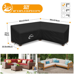 Kipiea V-Shaped Sectional Sofa Cover showing waterproof fabric