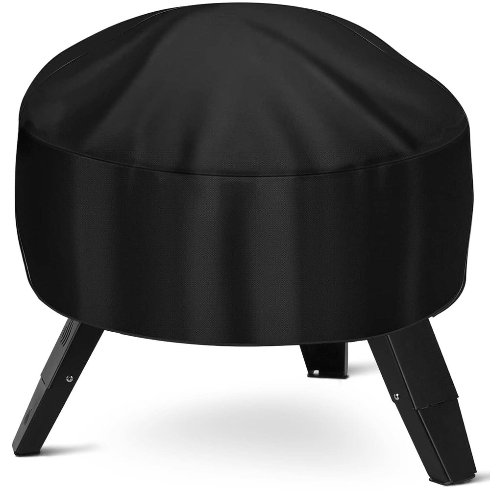 KISEER Fire Pit Cover 38 Inch front view, black waterproof material