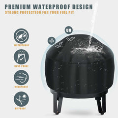 KISEER Fire Pit Cover on a fire pit outdoors