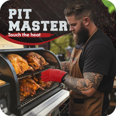 Kitchen Perfection BBQ Gloves in use grilling chicken