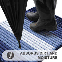 Kitinjoy Indoor Outdoor Door Mat 40x32 navy blue side view