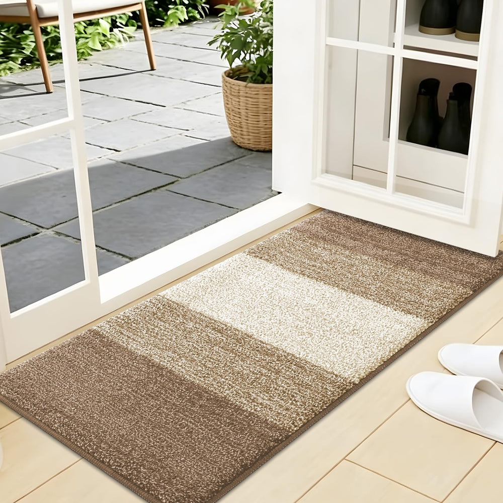 Kitinjoy Indoor Outdoor Door Mat 44x24 in Khaki front view