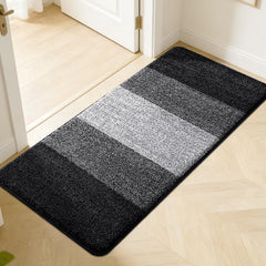 Kitinjoy Indoor Outdoor Door Mat 50x30 black front view