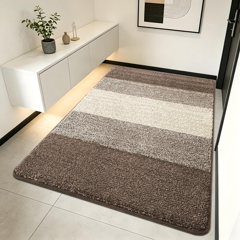 Kitinjoy Indoor Outdoor Door Mat 70x32 light brown front view