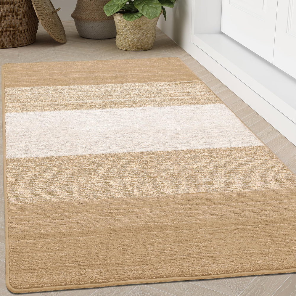 Kitinjoy indoor outdoor door mat beige front view