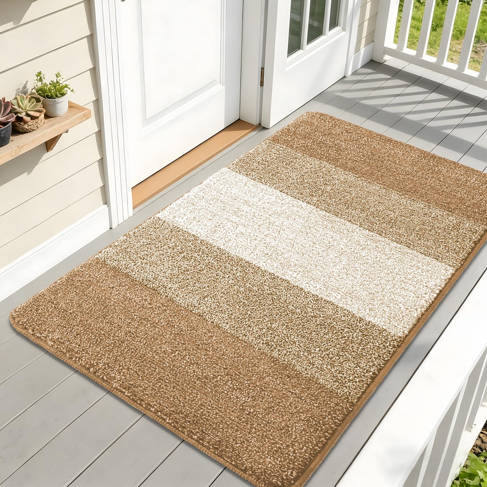 Kitinjoy Indoor Outdoor Door Mat Camel colour front view