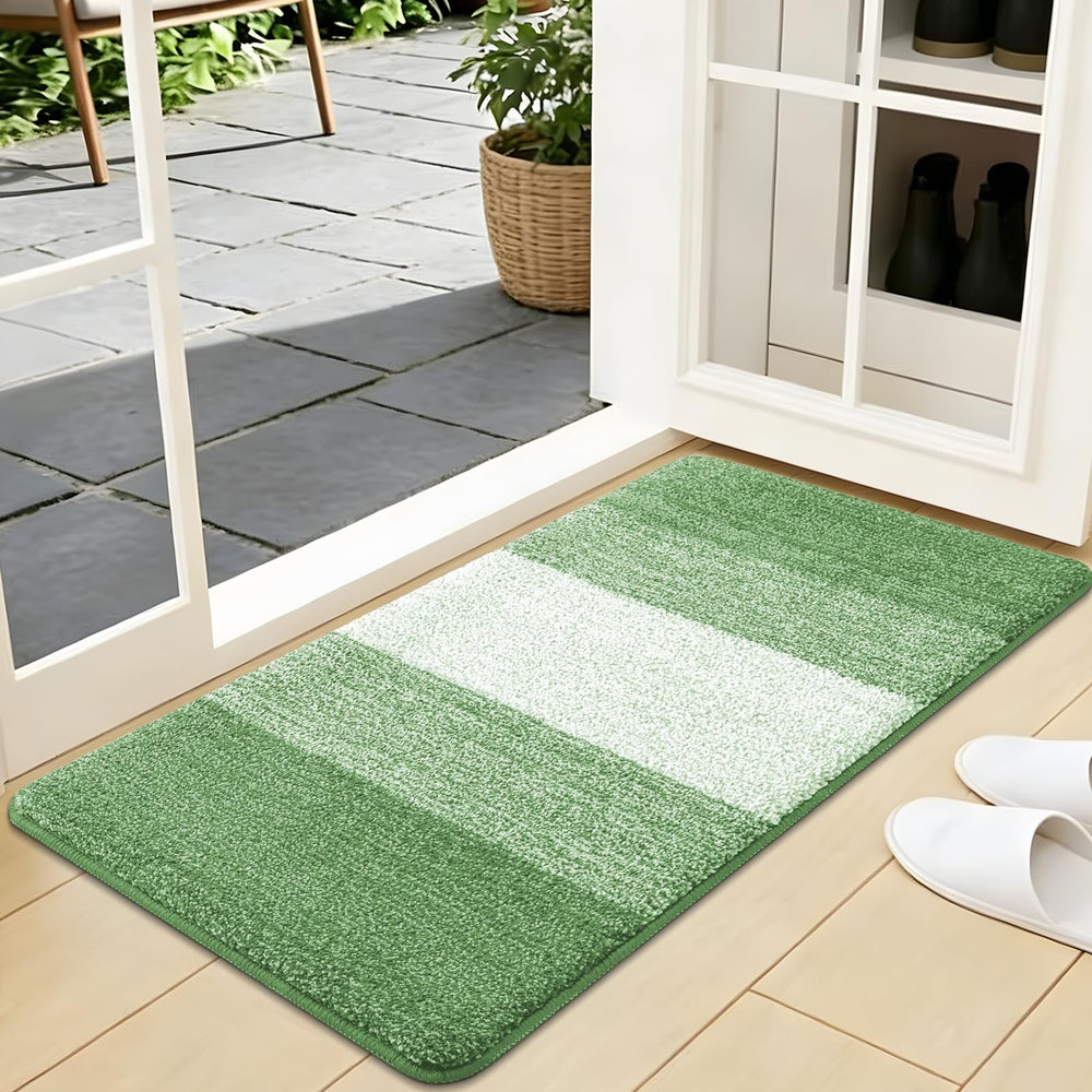 Kitinjoy Indoor Outdoor Door Mat front view in sage green